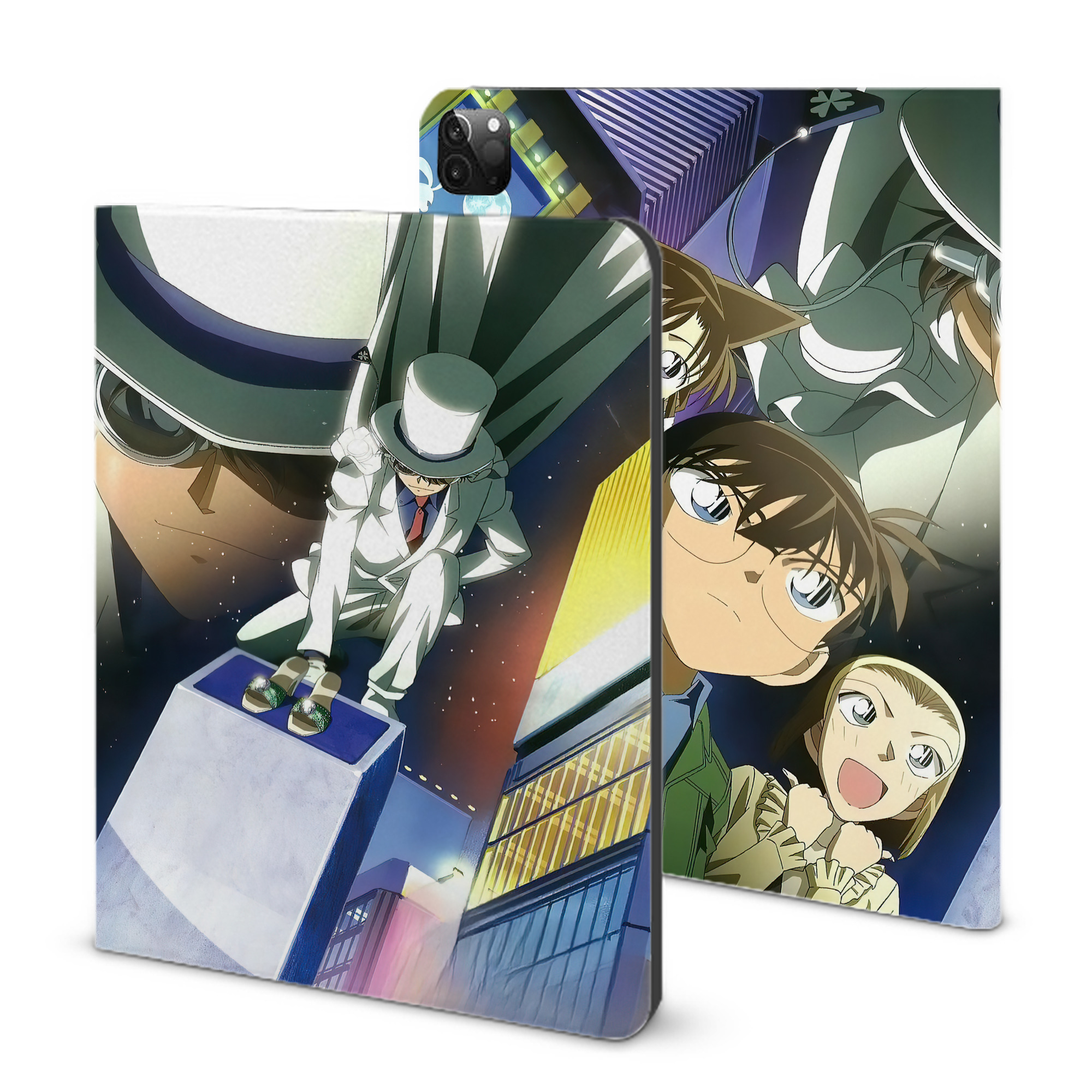 （画像用） 名探偵コナン Detective Conan IPadケース ペンホルダー付き ブックスタイルデザイン